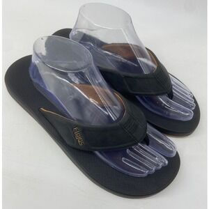 Flojos Flip Flops Mens 8 Black Bajo Casual Beach Summer Comfort Thong Sandals